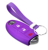 TBU car TBU car Autoschlüssel Hülle kompatibel mit Nissan 3 Tasten (Keyless Entry) - Schutzhülle aus Silikon - Auto Schlüsselhülle Cover in Violett
