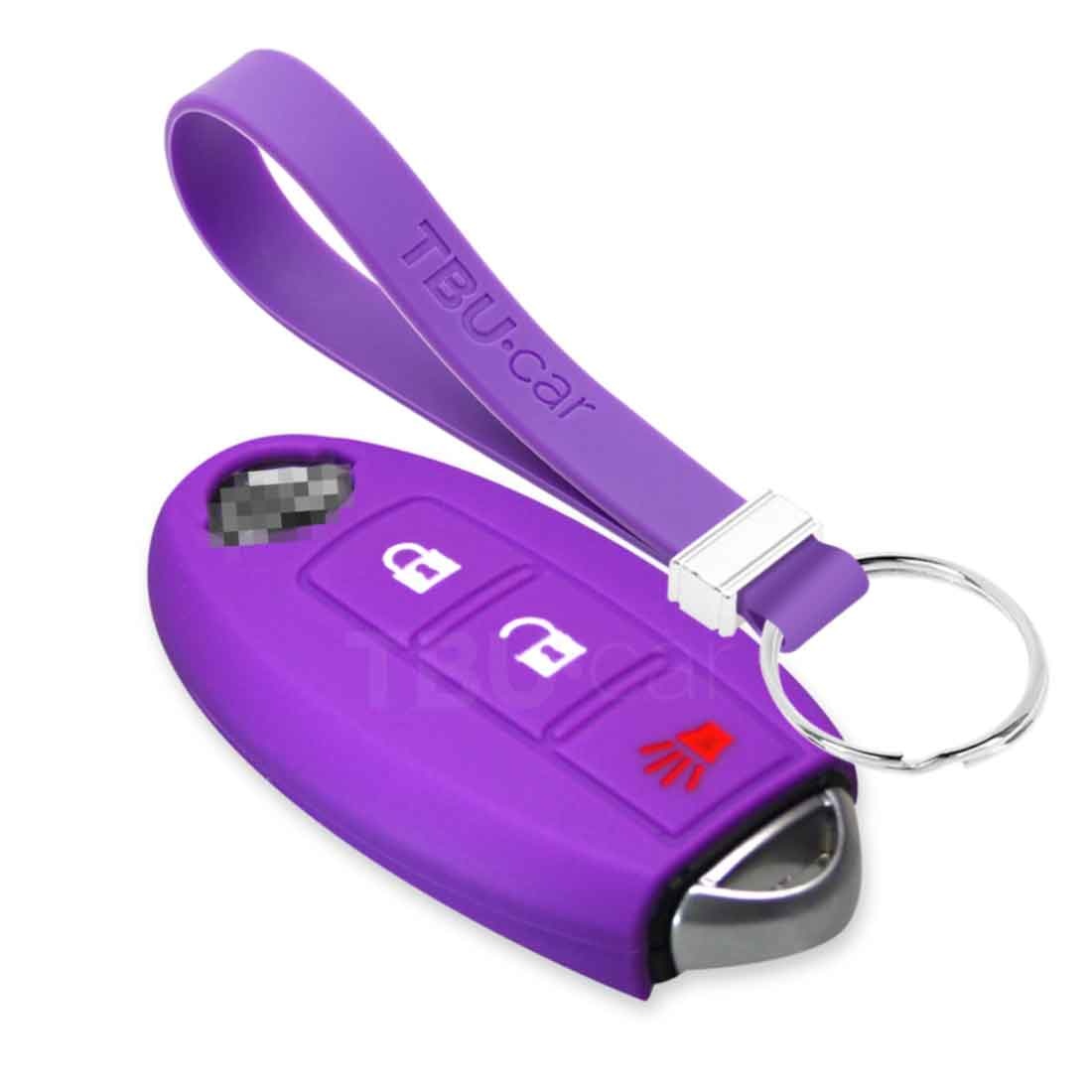 TBU car TBU car Housse de Protection clé compatible avec Nissan - Coque Cover Housse étui en Silicone - Violet