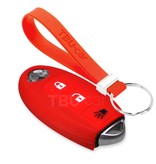 TBU car TBU car Housse de Protection clé compatible avec Nissan - Coque Cover Housse étui en Silicone - Rouge