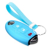 TBU car TBU car Autoschlüssel Hülle kompatibel mit Nissan 3 Tasten (Keyless Entry) - Schutzhülle aus Silikon - Auto Schlüsselhülle Cover in Hellblau