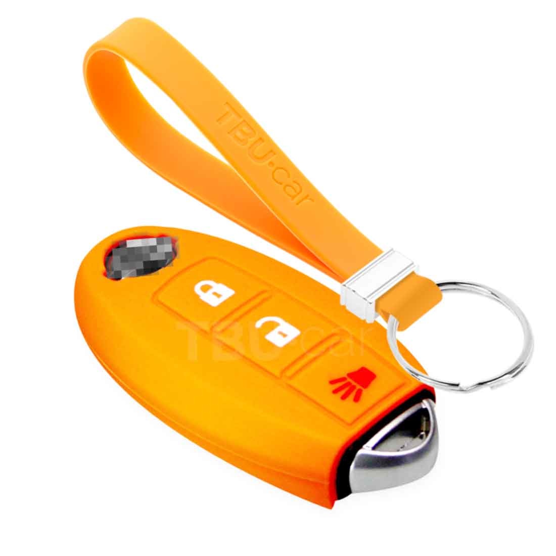TBU car TBU car Car key cover compatible with Nissan - Silicone Protective Remote Key Shell - FOB Case Cover - Orange