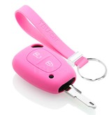 TBU car TBU car Autoschlüssel Hülle kompatibel mit Nissan 2 Tasten - Schutzhülle aus Silikon - Auto Schlüsselhülle Cover in Rosa