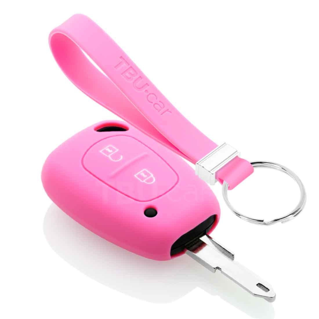 TBU car TBU car Autoschlüssel Hülle kompatibel mit Nissan 2 Tasten - Schutzhülle aus Silikon - Auto Schlüsselhülle Cover in Rosa