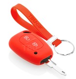 TBU car TBU car Car key cover compatible with Nissan - Silicone Protective Remote Key Shell - FOB Case Cover - Red