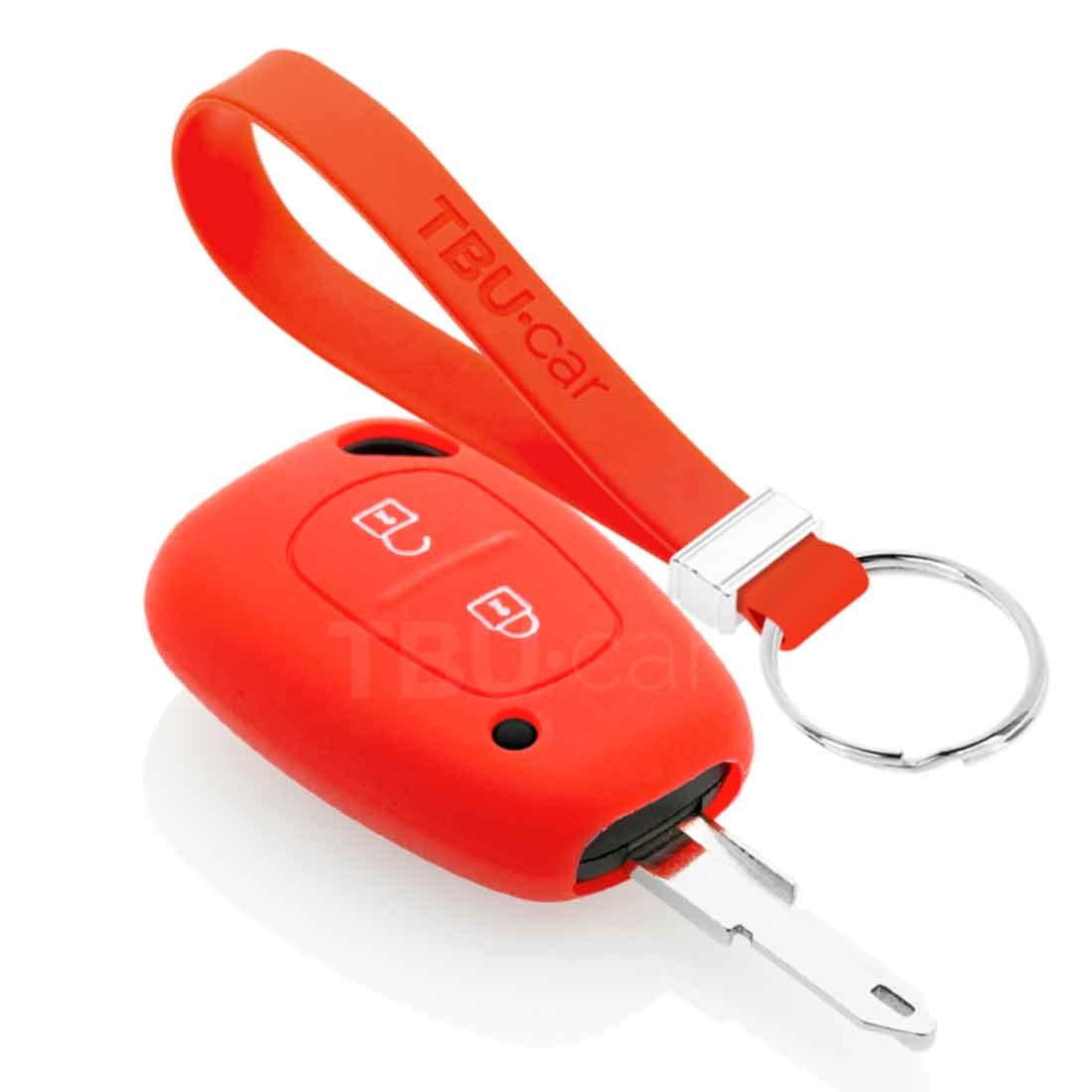 TBU car TBU car Funda Carcasa llave compatible con Nissan - Funda de Silicona - Cover de Llave Coche - Rojo