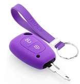 TBU car TBU car Autoschlüssel Hülle kompatibel mit Nissan 2 Tasten - Schutzhülle aus Silikon - Auto Schlüsselhülle Cover in Violett