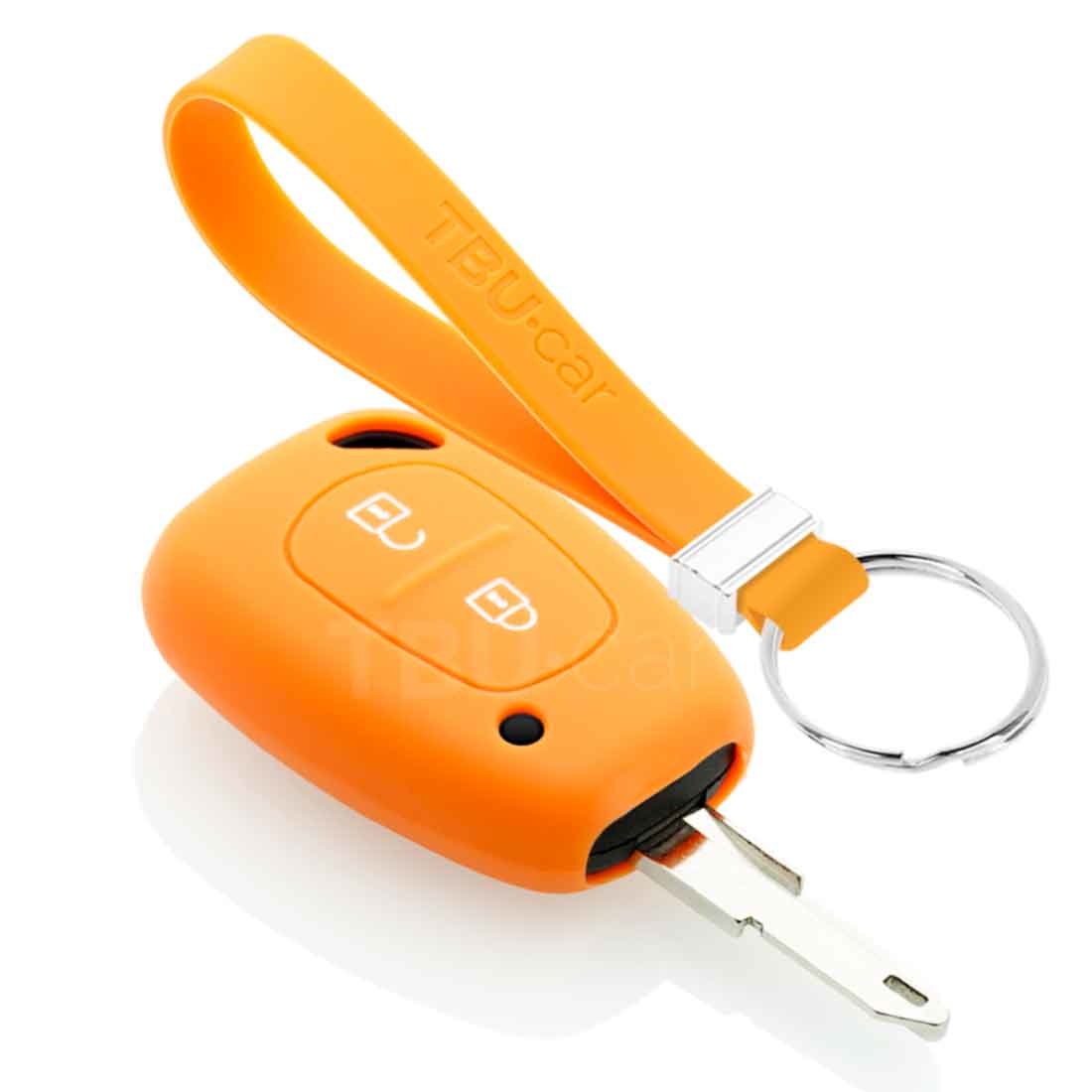 TBU car TBU car Autoschlüssel Hülle kompatibel mit Nissan 2 Tasten - Schutzhülle aus Silikon - Auto Schlüsselhülle Cover in Orange