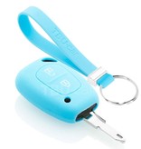 TBU car TBU car Autoschlüssel Hülle kompatibel mit Nissan 2 Tasten - Schutzhülle aus Silikon - Auto Schlüsselhülle Cover in Hellblau