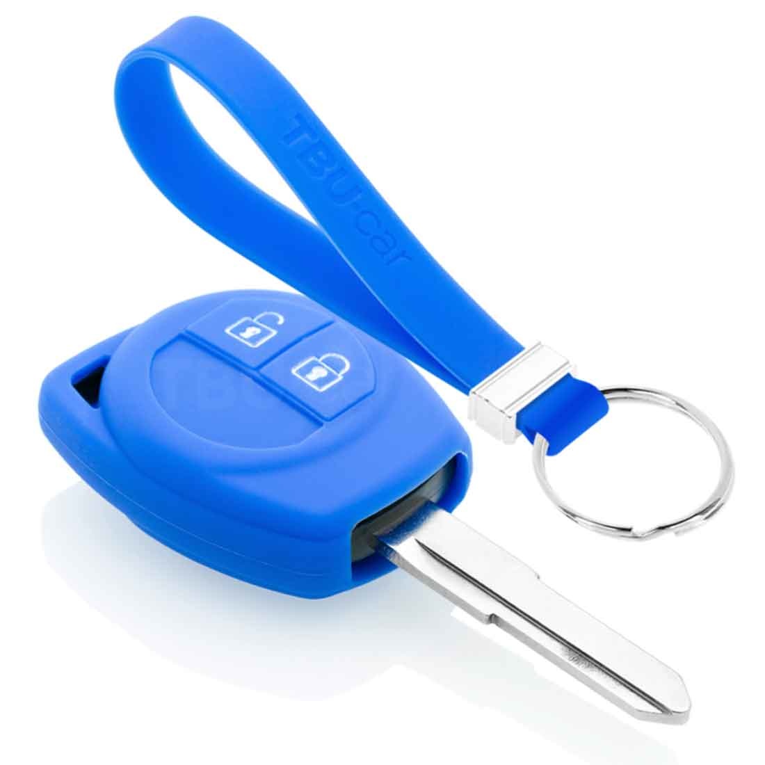 TBU car TBU car Car key cover compatible with Nissan - Silicone Protective Remote Key Shell - FOB Case Cover - Blue