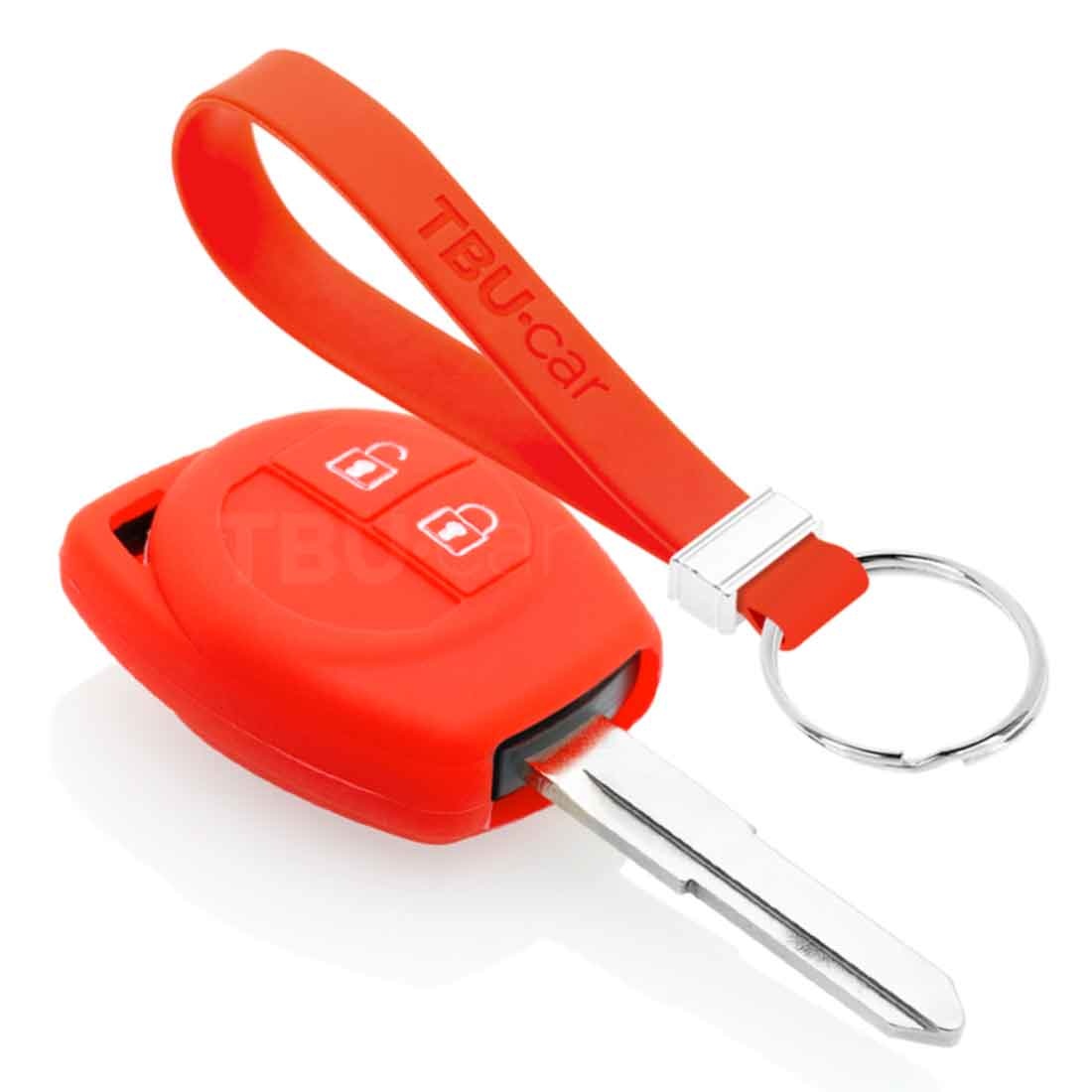 TBU car Nissan Capa Silicone Chave do carro - Capa protetora - Tampa remota FOB - Vermelho