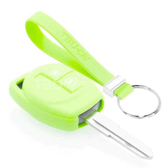 Autoschlüssel Hülle kompatibel mit Nissan 2 Tasten - Schutzhülle aus Silikon - Auto Schlüsselhülle Cover in Im Dunkeln leuchten