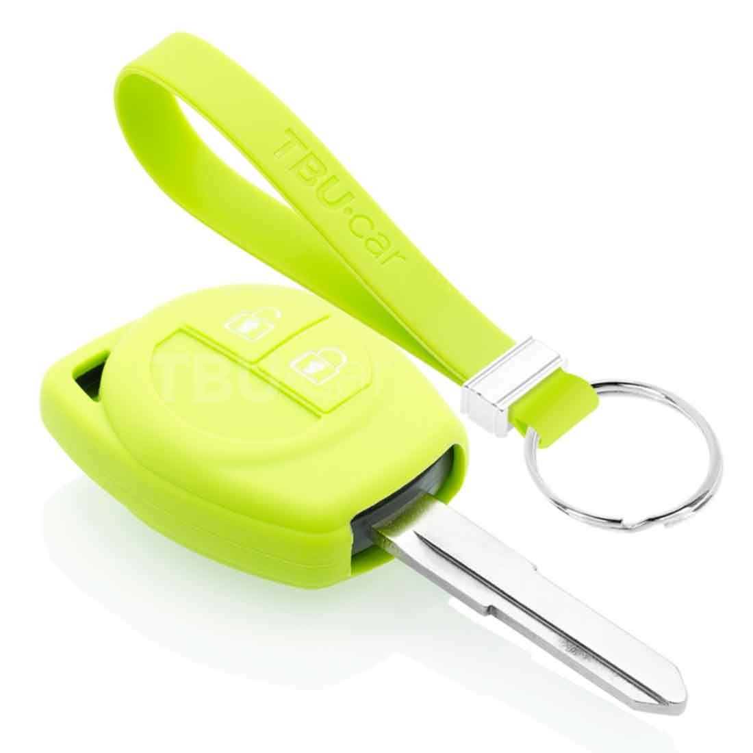 TBU car TBU car Sleutel cover compatibel met Nissan - Silicone sleutelhoesje - beschermhoesje autosleutel - Lime groen