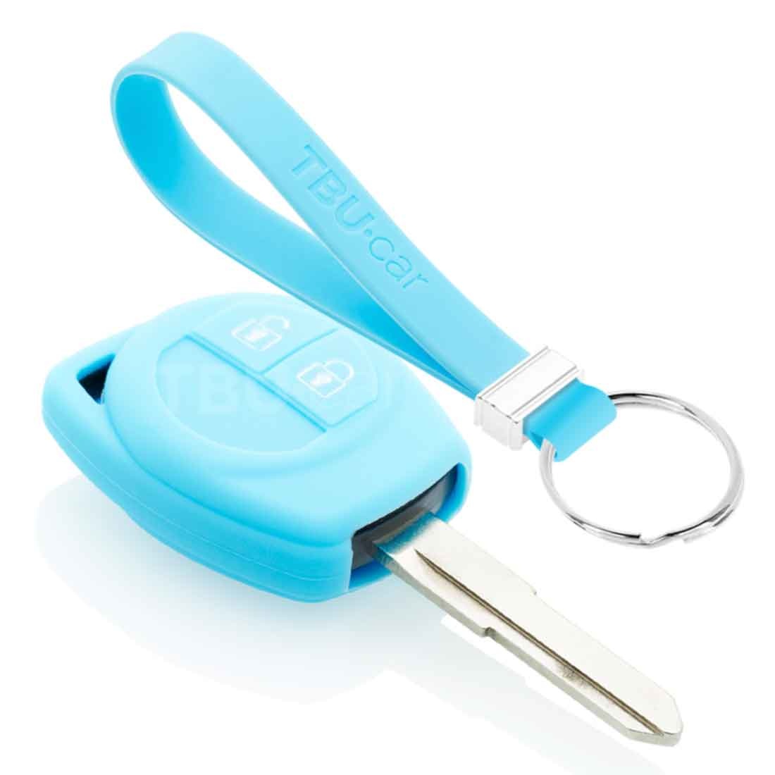 TBU car TBU car Car key cover compatible with Nissan - Silicone Protective Remote Key Shell - FOB Case Cover - Light Blue