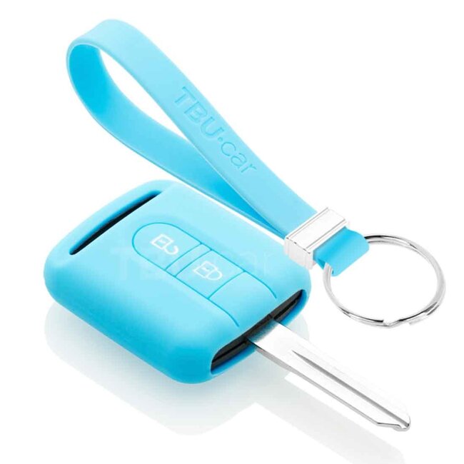 Autoschlüssel Hülle kompatibel mit Nissan 2 Tasten - Schutzhülle aus Silikon - Auto Schlüsselhülle Cover in Hellblau