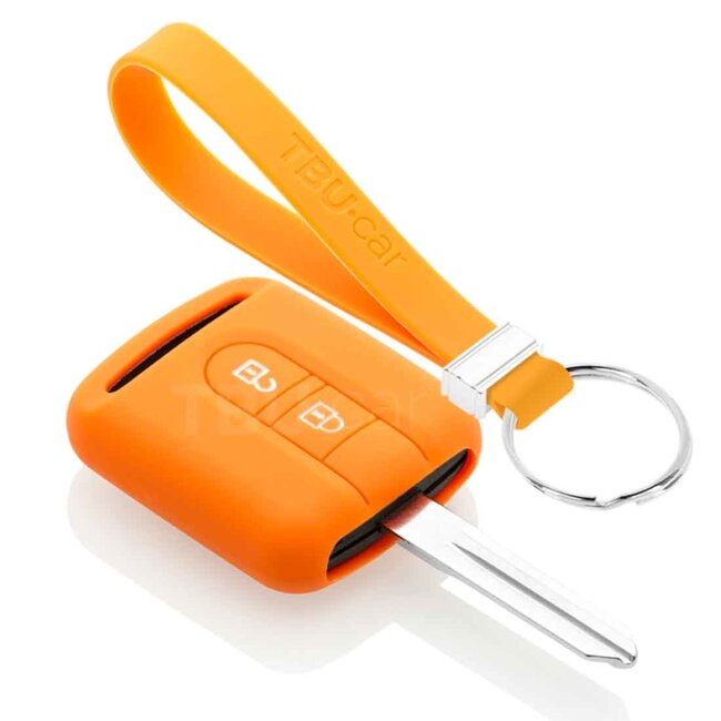 Car key cover compatible with Nissan - Silicone Protective Remote Key Shell - FOB Case Cover - Orange