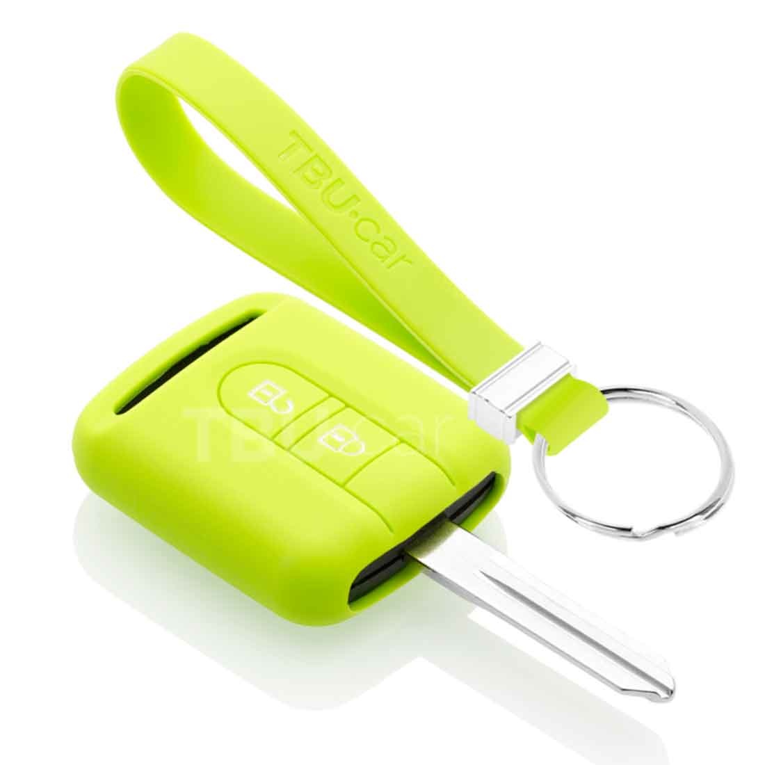 TBU car TBU car Funda Carcasa llave compatible con Nissan - Funda de Silicona - Cover de Llave Coche - Verde lima