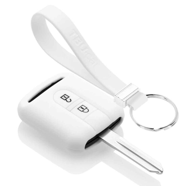 TBU car Cover chiavi auto compatibile con Nissan - Copertura protettiva - Custodia Protettiva in Silicone - Bianco