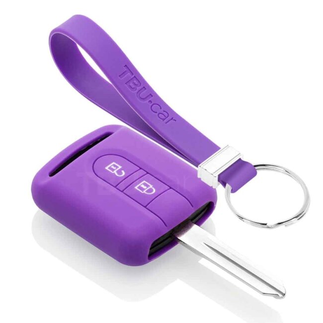 Autoschlüssel Hülle kompatibel mit Nissan 2 Tasten - Schutzhülle aus Silikon - Auto Schlüsselhülle Cover in Violett