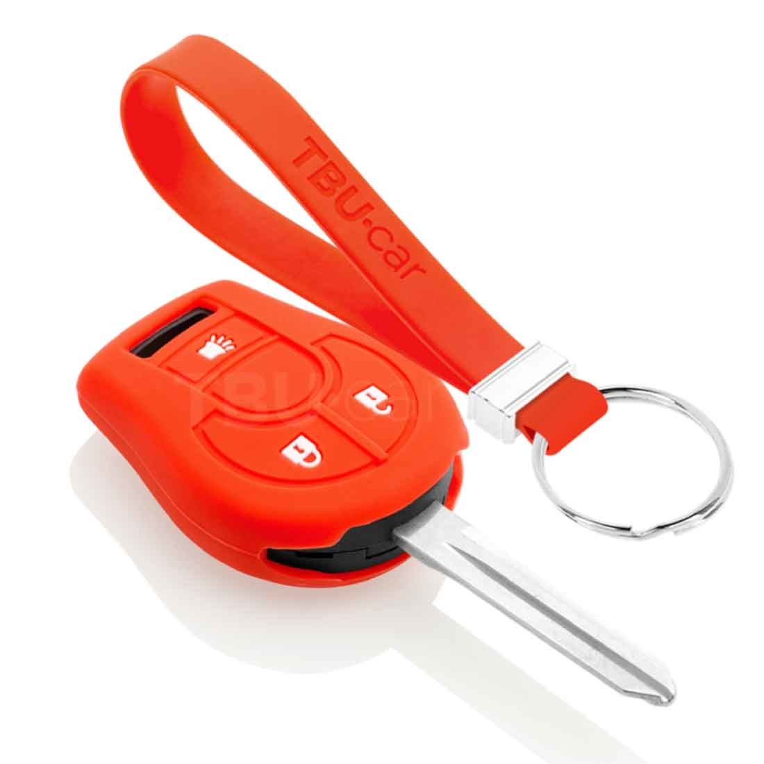 TBU car TBU car Sleutel cover compatibel met Nissan - Silicone sleutelhoesje - beschermhoesje autosleutel - Rood