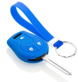 TBU car TBU car Autoschlüssel Hülle kompatibel mit Nissan 3 Tasten - Schutzhülle aus Silikon - Auto Schlüsselhülle Cover in Blau