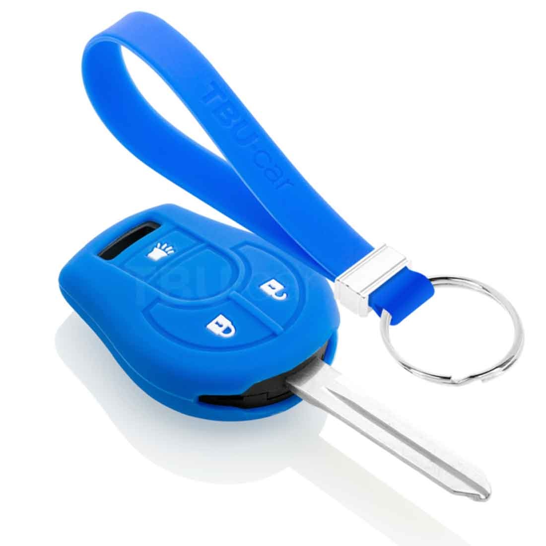 TBU car TBU car Funda Carcasa llave compatible con Nissan - Funda de Silicona - Cover de Llave Coche - Azul
