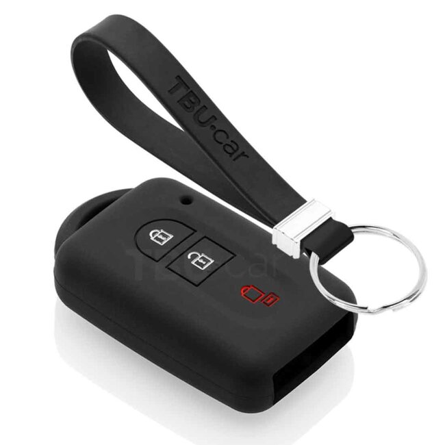 TBU car Autoschlüssel Hülle kompatibel mit Nissan 2 Tasten (Keyless Entry) - Schutzhülle aus Silikon - Auto Schlüsselhülle Cover in Schwarz