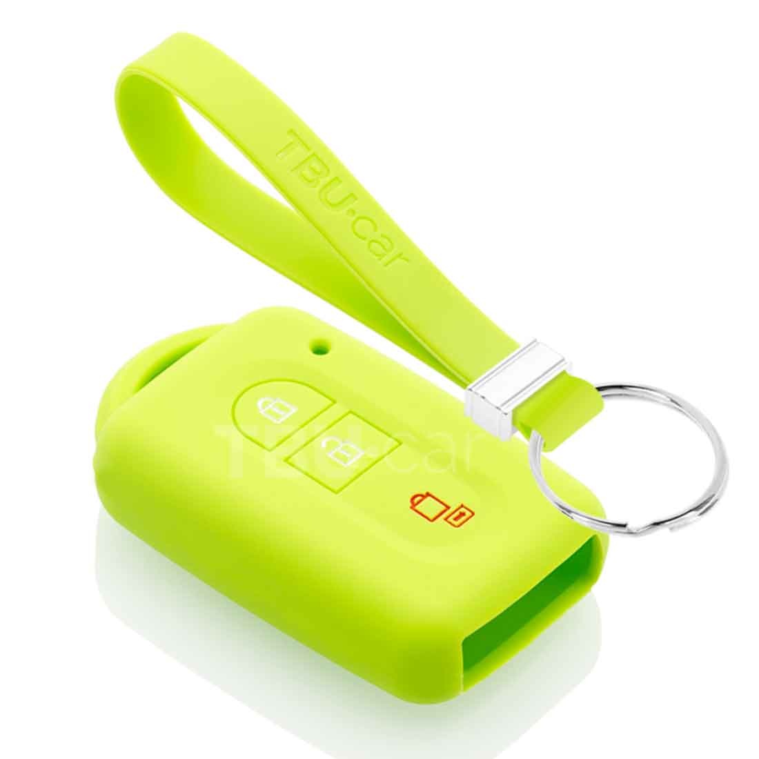 TBU car TBU car Car key cover compatible with Nissan - Silicone Protective Remote Key Shell - FOB Case Cover - Lime green