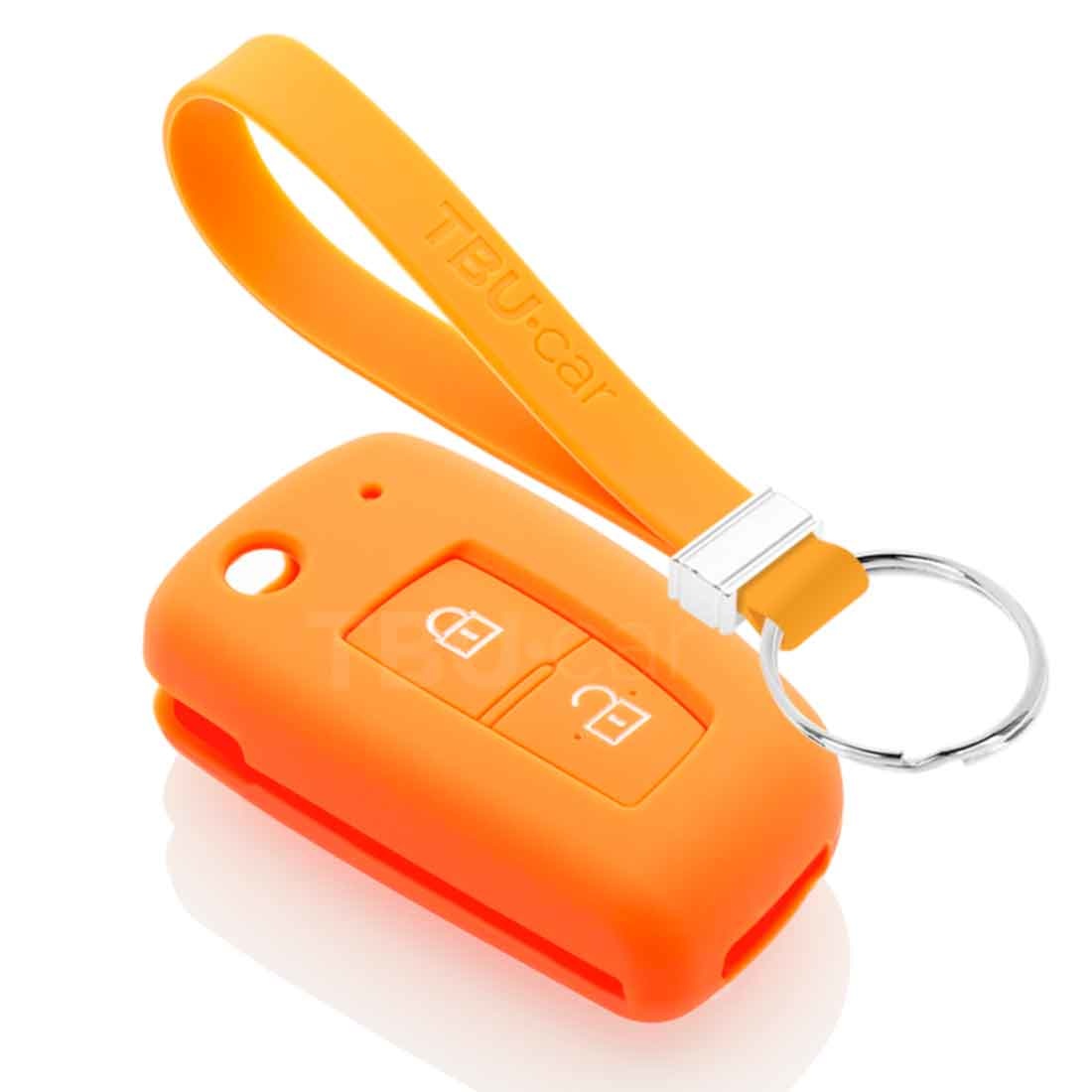 TBU car TBU car Housse de Protection clé compatible avec Nissan - Coque Cover Housse étui en Silicone - Orange