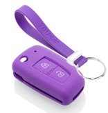 TBU car TBU car Funda Carcasa llave compatible con Nissan - Funda de Silicona - Cover de Llave Coche - Violeta