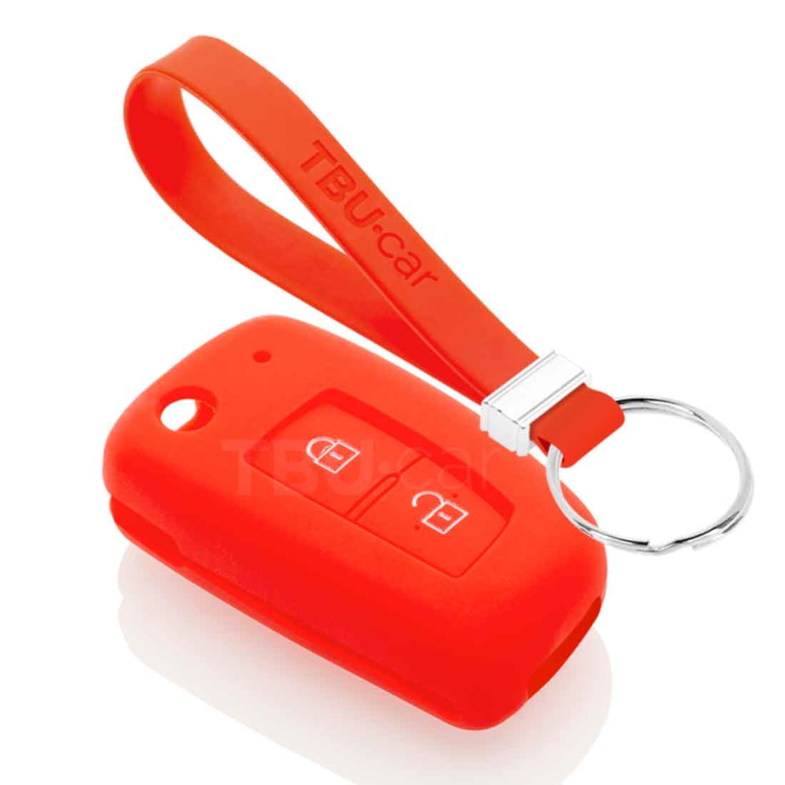 TBU car TBU car Funda Carcasa llave compatible con Nissan - Funda de Silicona - Cover de Llave Coche - Rojo