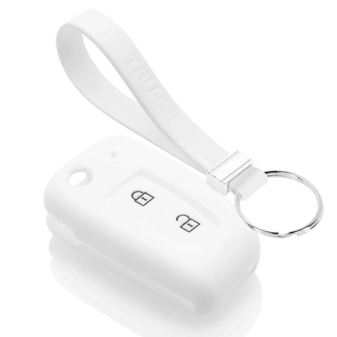 TBU car TBU car Car key cover compatible with Nissan - Silicone Protective Remote Key Shell - FOB Case Cover - White