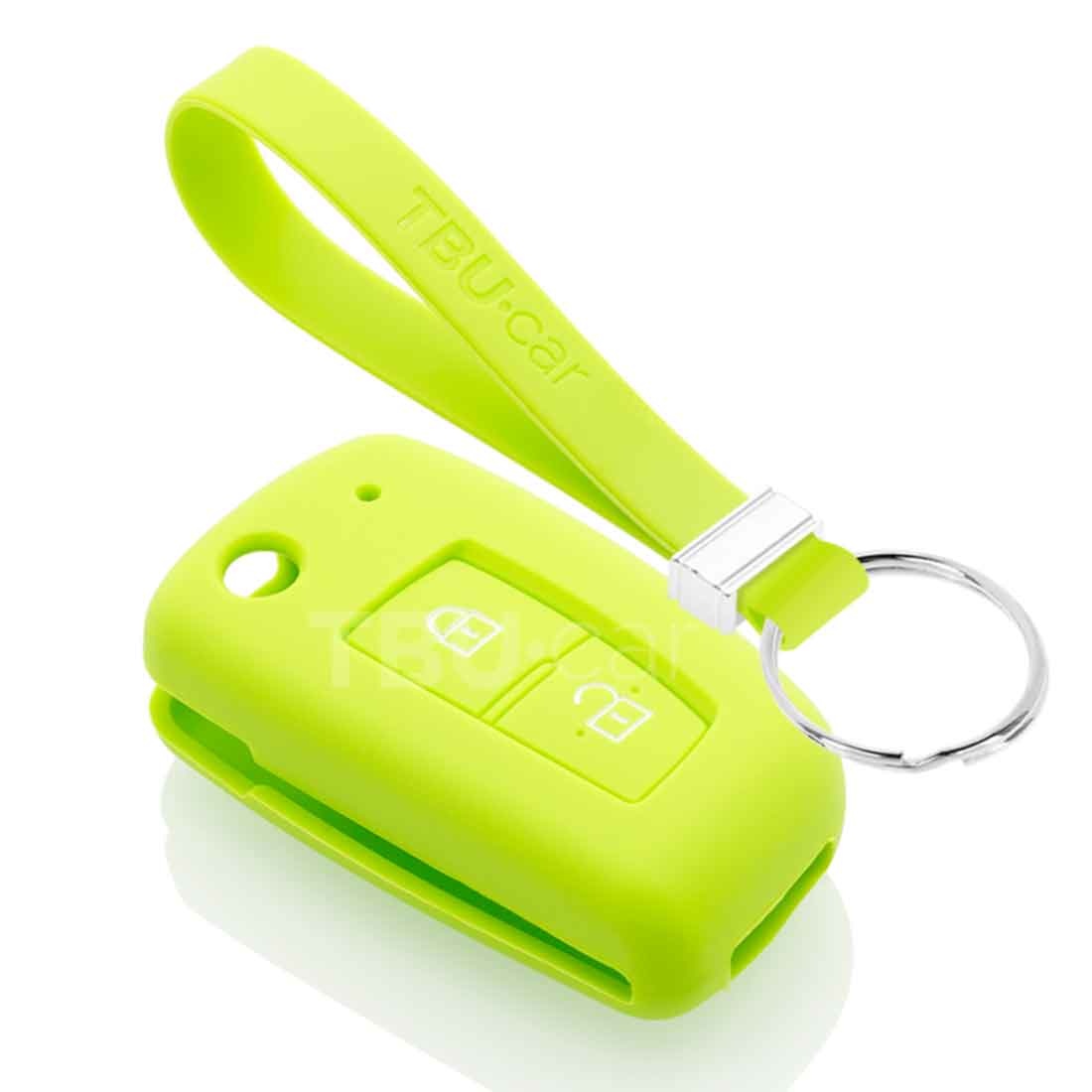 TBU car TBU car Car key cover compatible with Nissan - Silicone Protective Remote Key Shell - FOB Case Cover - Lime green