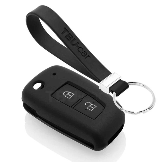Autoschlüssel Hülle kompatibel mit Nissan 2 Tasten - Schutzhülle aus Silikon - Auto Schlüsselhülle Cover in Schwarz