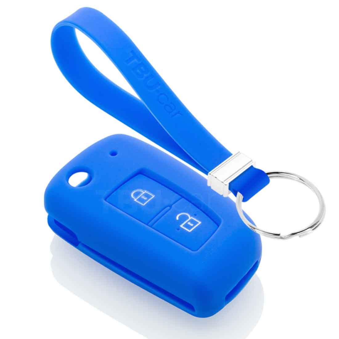 TBU car TBU car Autoschlüssel Hülle kompatibel mit Nissan 2 Tasten - Schutzhülle aus Silikon - Auto Schlüsselhülle Cover in Blau