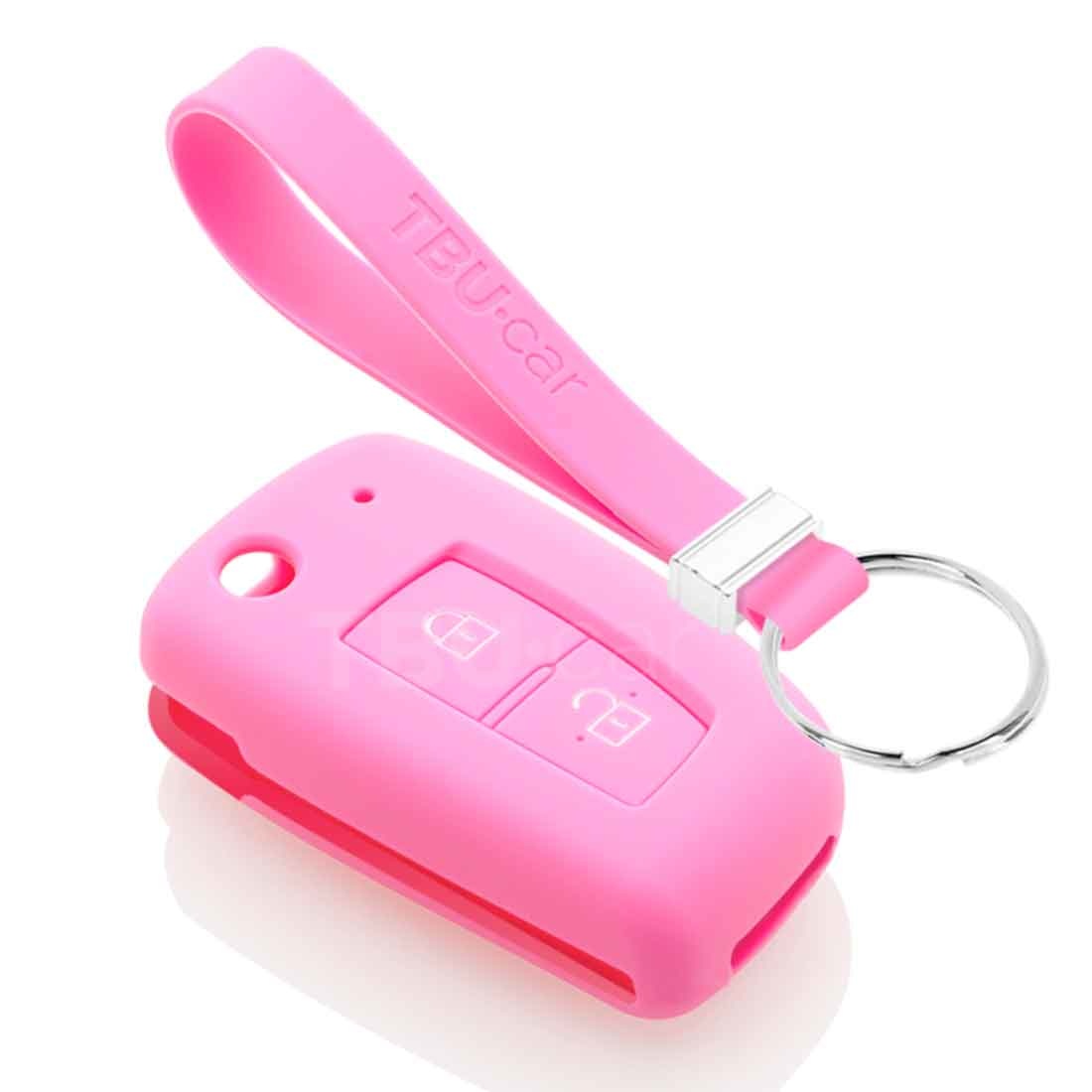 TBU car TBU car Funda Carcasa llave compatible con Nissan - Funda de Silicona - Cover de Llave Coche - Rosa