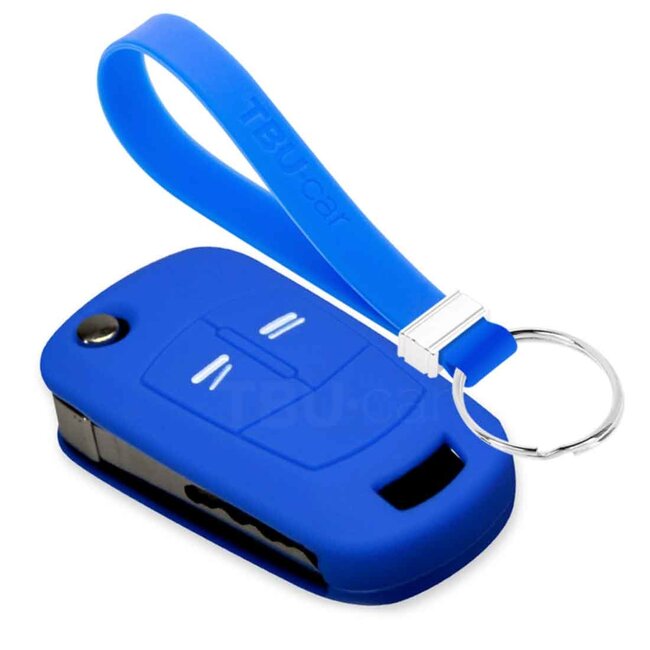 Capa para chave do carro compatível com Opel - Capa Protetora de Chave Remota de Silicone - Tampa Remota FOB - Azul