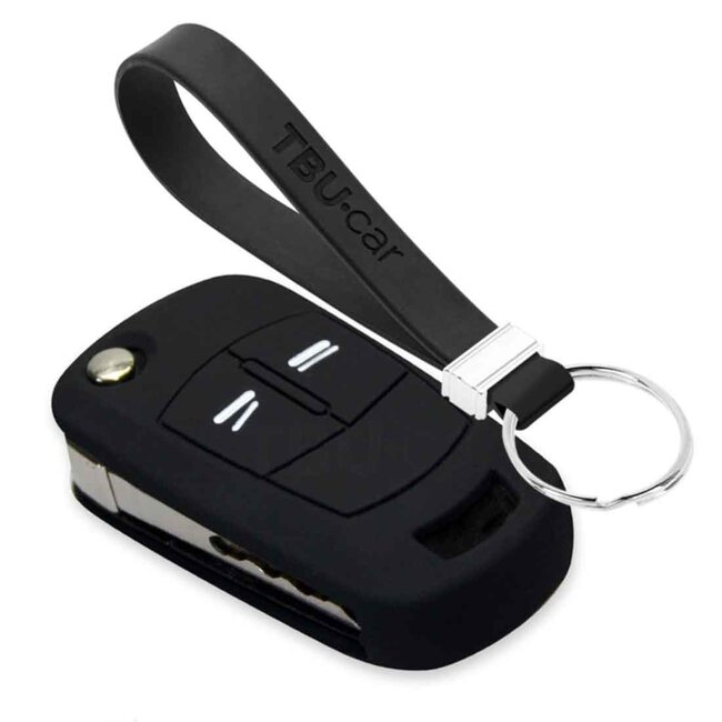 Housse de Protection clé compatible avec Opel - Coque Cover Housse étui en Silicone - Noir