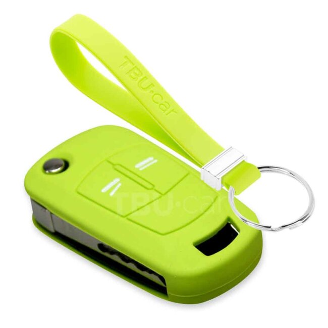 Funda Carcasa llave compatible con Opel - Funda de Silicona - Cover de Llave Coche - Verde lima