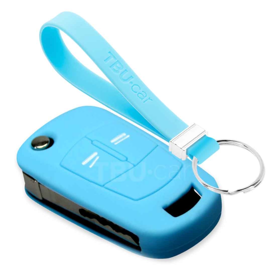 TBU car Opel Capa Silicone Chave do carro - Capa protetora - Tampa remota FOB - Azul claro