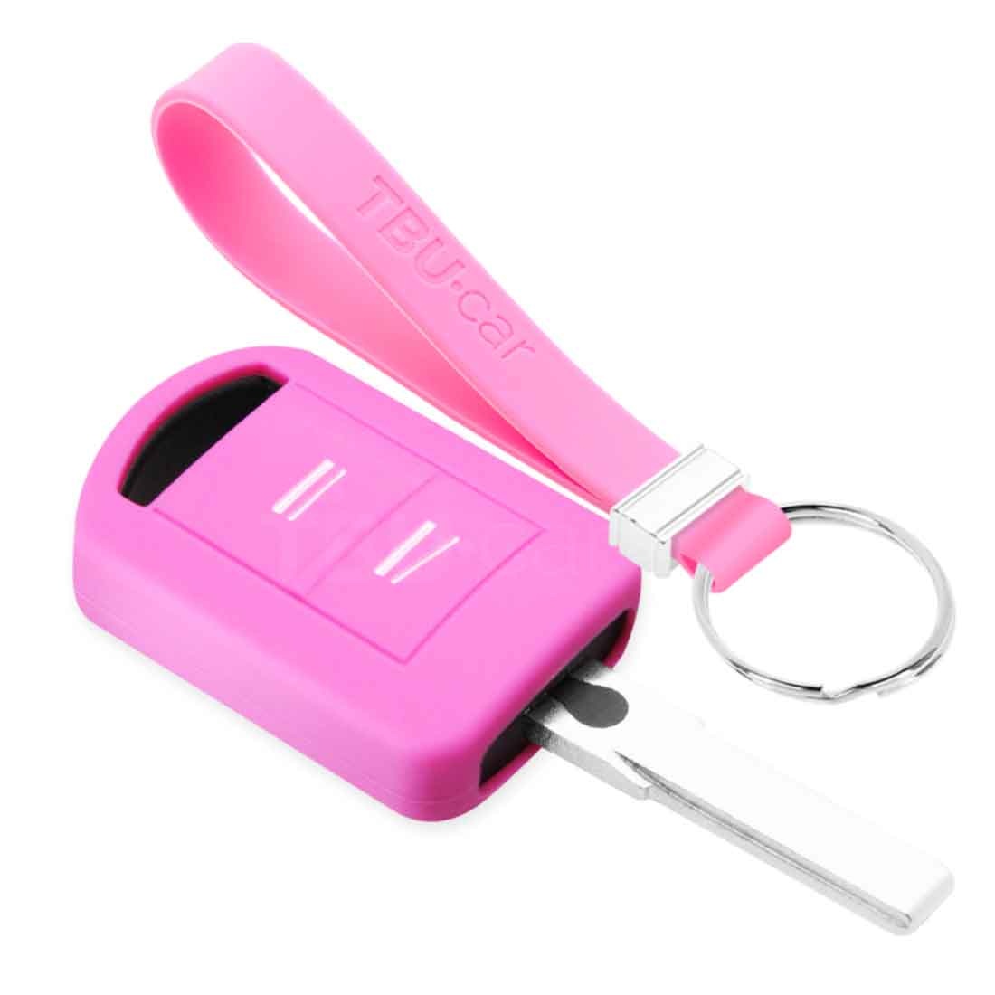 TBU car TBU car Car key cover compatible with Opel - Silicone Protective Remote Key Shell - FOB Case Cover - Pink