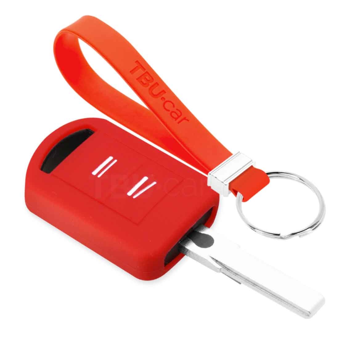 TBU car TBU car Housse de Protection clé compatible avec Opel - Coque Cover Housse étui en Silicone - Rouge