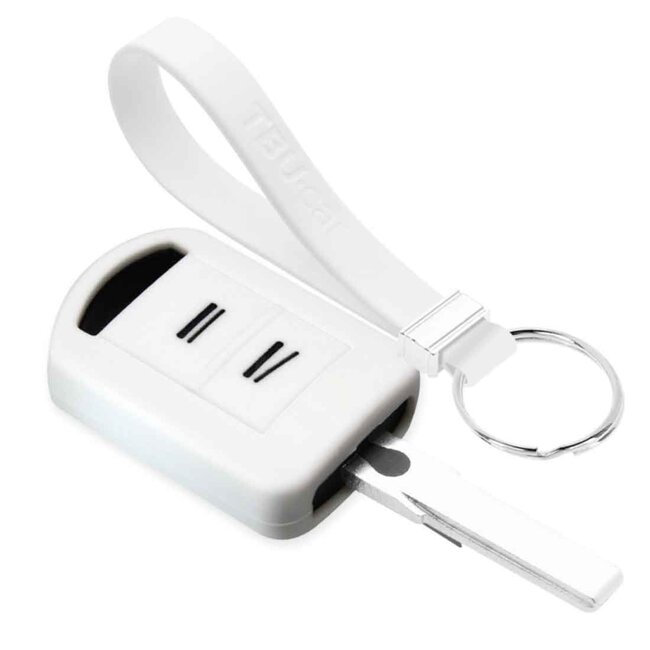 Capa para chave do carro compatível com Opel - Capa Protetora de Chave Remota de Silicone - Tampa Remota FOB - Branco