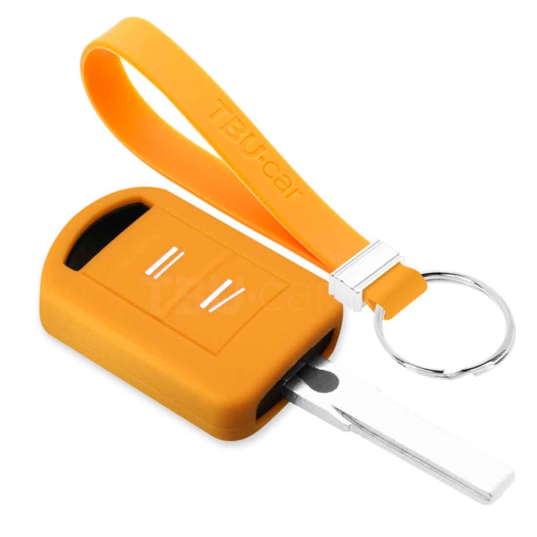 TBU car TBU car Housse de Protection clé compatible avec Opel - Coque Cover Housse étui en Silicone - Orange