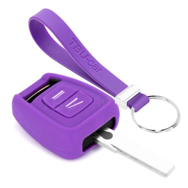 Housse de Protection clé compatible avec Opel - Coque Cover Housse étui en Silicone - Violet