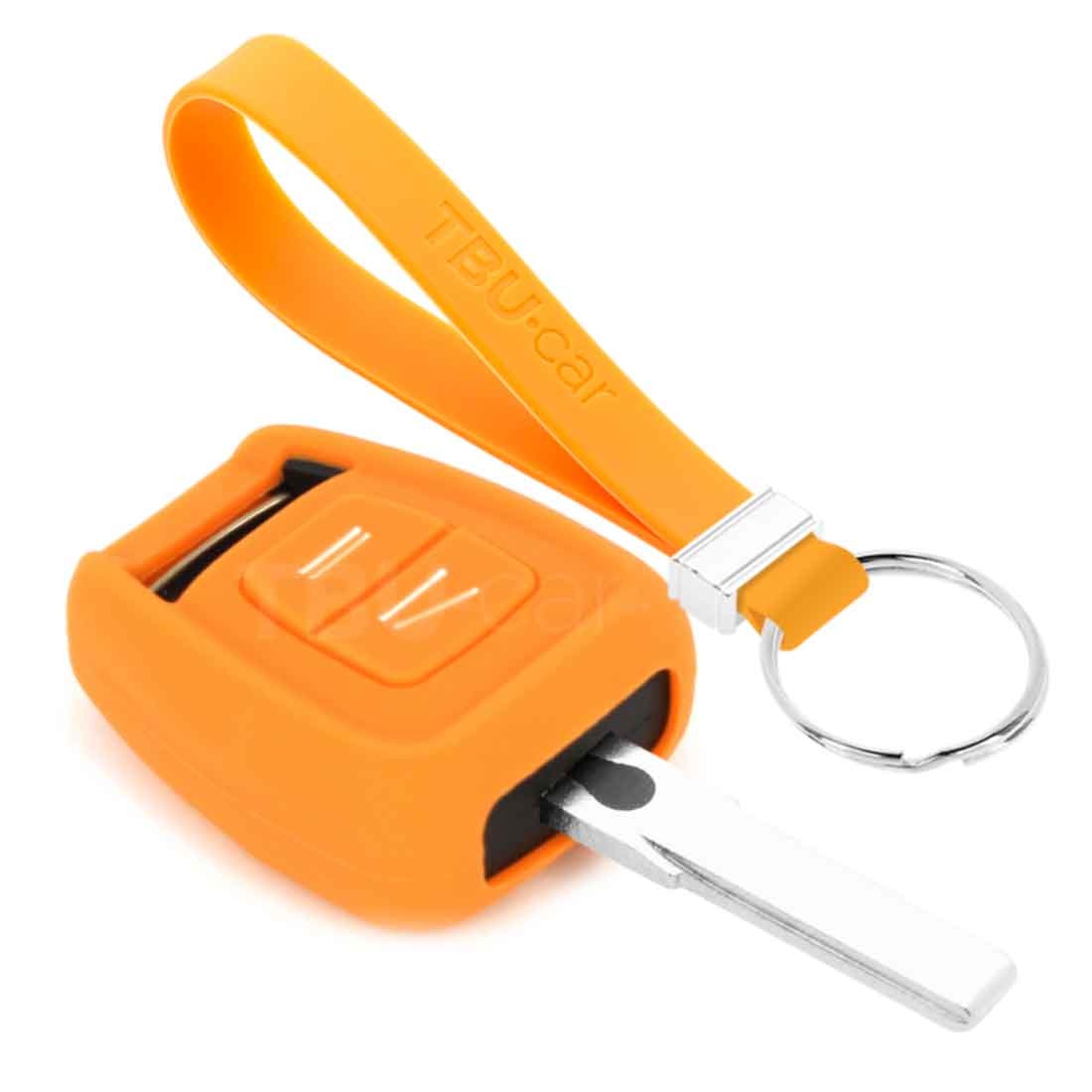 TBU car TBU car Housse de Protection clé compatible avec Opel - Coque Cover Housse étui en Silicone - Orange