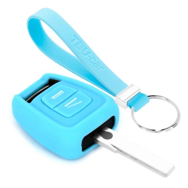 Capa para chave do carro compatível com Opel - Capa Protetora de Chave Remota de Silicone - Tampa Remota FOB - Azul claro