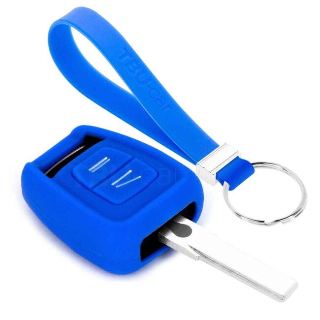 Funda Carcasa llave compatible con Opel - Funda de Silicona - Cover de Llave Coche - Azul