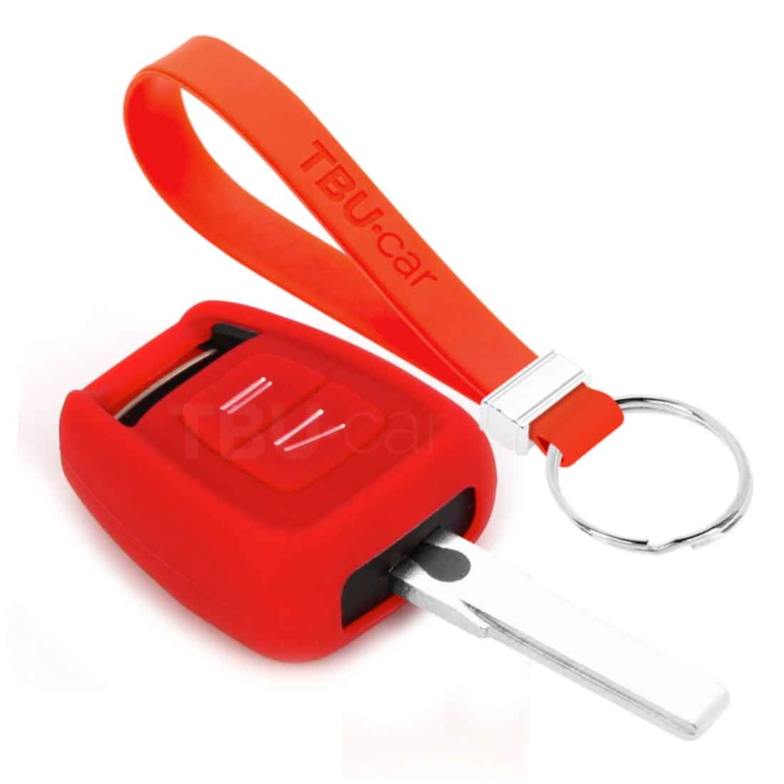 TBU car TBU car Funda Carcasa llave compatible con Opel - Funda de Silicona - Cover de Llave Coche - Rojo