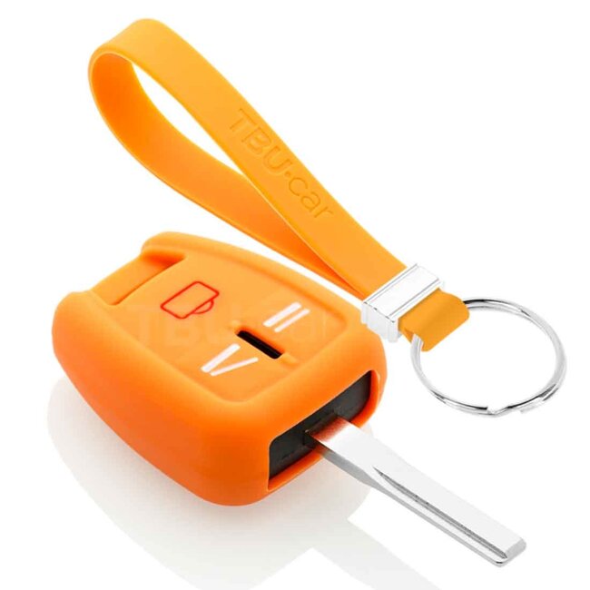 Funda Carcasa llave compatible con Opel - Funda de Silicona - Cover de Llave Coche - Naranja