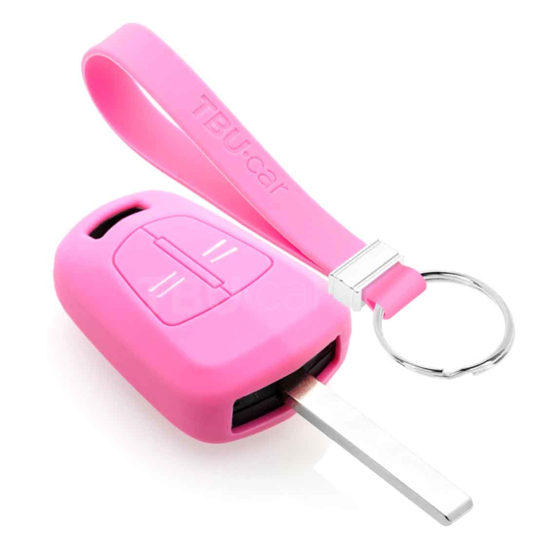 TBU car TBU car Housse de Protection clé compatible avec Opel - Coque Cover Housse étui en Silicone - Rose